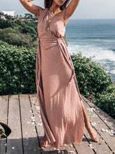 Load image into Gallery viewer, One-Shoulder Cotton Linen Retro Women's Dress
