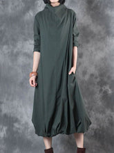 Load image into Gallery viewer, Casual Fashion Long Sleeve High Collar Lantern Hem Dress
