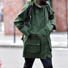 Load image into Gallery viewer, Button Hooded Army Green Men's Coats
