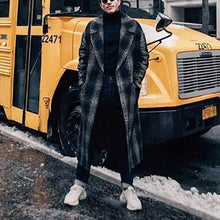 Load image into Gallery viewer, Fashion Vintage Lapel Collar Check Printed Long Coat
