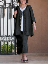 Load image into Gallery viewer, Loose Cotton And Linen Buttons Women's Suits
