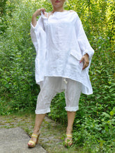 Load image into Gallery viewer, Women's White Minimalist Loose Linen Suit
