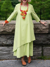 Load image into Gallery viewer, Long-Sleeved Cotton Home Women's Dress
