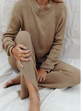 Load image into Gallery viewer, Fashion And Comfy Knitted Tops And Trousers Women's Suit
