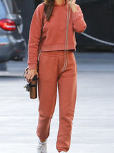 Load image into Gallery viewer, Casual Round Neck Top and Elastic Pants Suit
