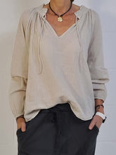 Load image into Gallery viewer, Casual Loose V-neck Long Sleeve Top
