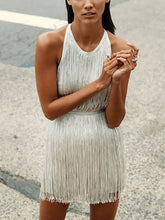 Load image into Gallery viewer, Fringe Off Shoulder Mini Women's Dresses
