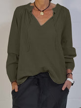 Load image into Gallery viewer, Casual Loose V-neck Long Sleeve Top
