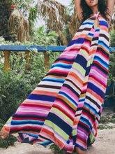 Load image into Gallery viewer, Striped Rainbow Color Block Printing Women's Dress
