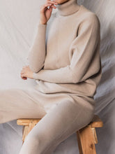 Load image into Gallery viewer, Casual Comfortable Soft Turtleneck Sweater and Trousers Solid Color Knit Suit
