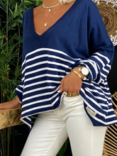 Load image into Gallery viewer, Ladies Casual Top With Horizontal Stripes
