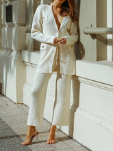 Load image into Gallery viewer, Fashion Loose V-Neck Knitted Button Tops and Trousers Women's Suit
