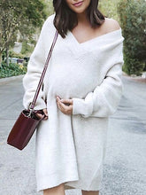 Load image into Gallery viewer, Comfortable Loose V-neck Knitted Skirt for Pregnant Women
