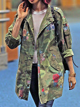 Load image into Gallery viewer, Casual Lady Jacket with Camouflage and Floral Pattern
