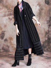 Load image into Gallery viewer, Cotton And Linen Striped Belt Women's Coat
