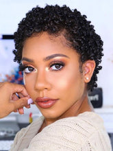 Load image into Gallery viewer, Black Curly Hair Chemical Fiber Wire Wig
