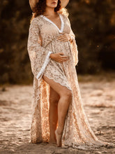 Load image into Gallery viewer, Maternity Sexy V-Neck Lace Stitching Split Photography Dress
