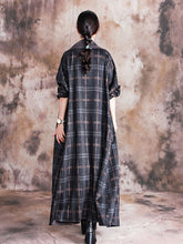 Load image into Gallery viewer, Large Lapel Plaid Overlength Women's Coats
