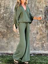 Load image into Gallery viewer, V-Neck Cotton And Linen Bat Sleeves Women's Suit
