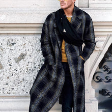 Load image into Gallery viewer, Fashion Vintage Lapel Collar Check Printed Long Coat
