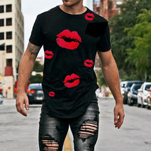 Load image into Gallery viewer, Casual Lips Printed Cotton Men's Tops
