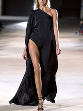Load image into Gallery viewer, Fashion One Shoulder Split Legs Sexy Dress
