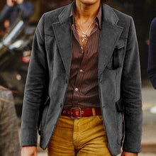 Load image into Gallery viewer, Fashion Casual Men&#39;s Corduroy Suit with Lapel Collar
