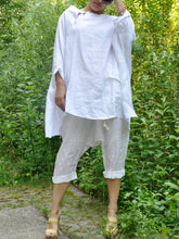 Load image into Gallery viewer, Women's White Minimalist Loose Linen Suit
