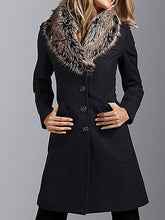 Load image into Gallery viewer, Autumn and Winter Fashion Fur Collar Ladies Slim Coat
