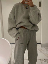 Load image into Gallery viewer, Fashion Casual Round Neck Top and Elastic Pants Suit
