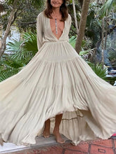 Load image into Gallery viewer, Long-Sleeved Cotton And Linen Women's Dress
