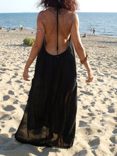 Load image into Gallery viewer, Bohemian Black Sexy Halter Strap Beach Dress
