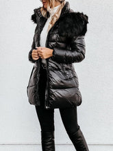 Load image into Gallery viewer, Fur Collar Waist Cotton Jersey
