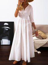 Load image into Gallery viewer, White Lace Cutout Women's Casual Dress
