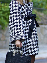 Load image into Gallery viewer, Autumn and Winter Fashion Lapel Houndstooth Pattern Maternity Coat
