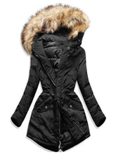 Load image into Gallery viewer, Fur Collar Hooded Long Sleeve Women's Coats

