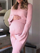 Load image into Gallery viewer, Flared Sleeve Knitted Dress For Pregnant Woman
