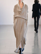 Load image into Gallery viewer, Fashion Knitted Casual Dress with Draped Collar
