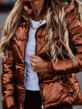 Load image into Gallery viewer, Fashionable Warm Hooded Ladies Cotton Jacket
