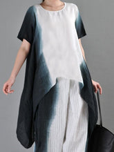 Load image into Gallery viewer, Gradient Tie-dye Fashion Cotton and Linen Suit
