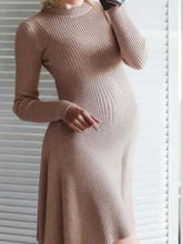 Load image into Gallery viewer, Maternity Stylish Pullover Pure Color Slim Knitted Dress
