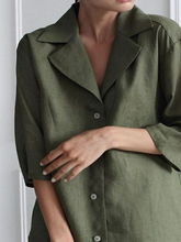 Load image into Gallery viewer, Women's Solid Color Shirt Casual Short Suit
