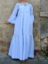 Load image into Gallery viewer, Bohemian Off-Shoulder Ruffled Wide-Sleeved Dress
