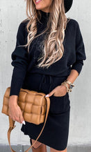 Load image into Gallery viewer, Comfortable Turtleneck Sweater and Hip Skirt Suit

