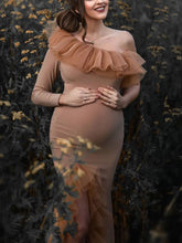 Load image into Gallery viewer, Maternity Wear Sexy Fishtail Long Skirt Transparent Tulle Photography Tube Top Dress
