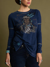 Load image into Gallery viewer, Casual Fashion Long Sleeve Graphic Print Top

