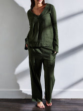 Load image into Gallery viewer, Casual Solid Color Cotton and Linen Ladies Suit
