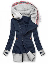 Load image into Gallery viewer, Hooded Slim Color Block Sports Coat
