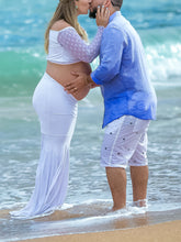 Load image into Gallery viewer, Lace Shoulder Slim Fit Photo Maternity Dress
