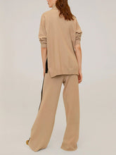 Load image into Gallery viewer, High Neck Color Block Knit Women's Jogging Suits
